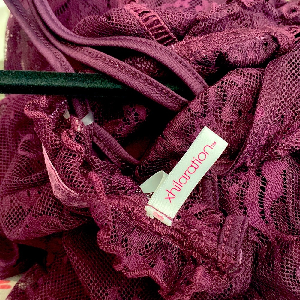 target xhilaration lace sheer blouse XL NEW
